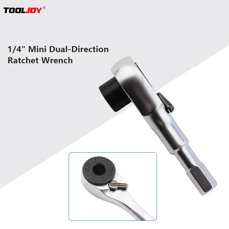 72-Teeth Industrial Grade Hex Ratchet Wrench 6.35mm Rear Drive Mini Reversible Screwdriver for Repair & Maintenance Tools