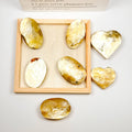 Good Grade Golden Mica Hearts Flat Palm Stones Lepidolite Crystals Healing Stones Wholesale Polished Crystals Natural Stone