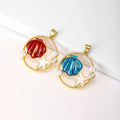 QIKU Wholesale Gold Plated Shells Charms Sea Creature Pendant with Freshwater Pearl Enamel Star Jewelry Making RTS Charms