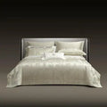 Wholesale White 100% Cotton Home Textiles Duvet Cover 4pcs Bed Fitted Sheets Jacquard Designer Bedding Set