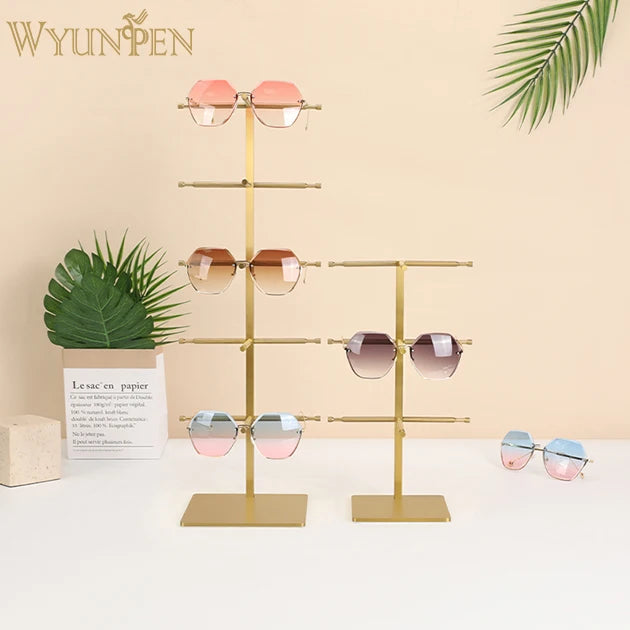 WYP Hot Selling Sunglasses Display Stand Sunglasses Show Display 5 Slot Sunglass Eyewear Display Storage Case Rack for Sale