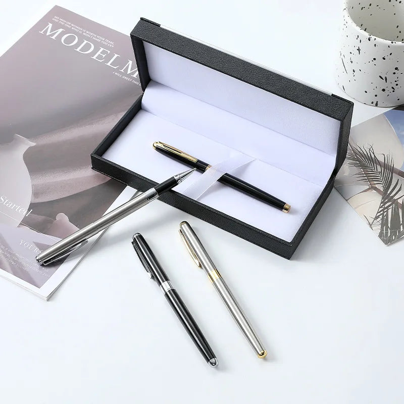Popular Promotion Metal 0.7MM Gel Roller Pen Rose Gold Color with Gift Box