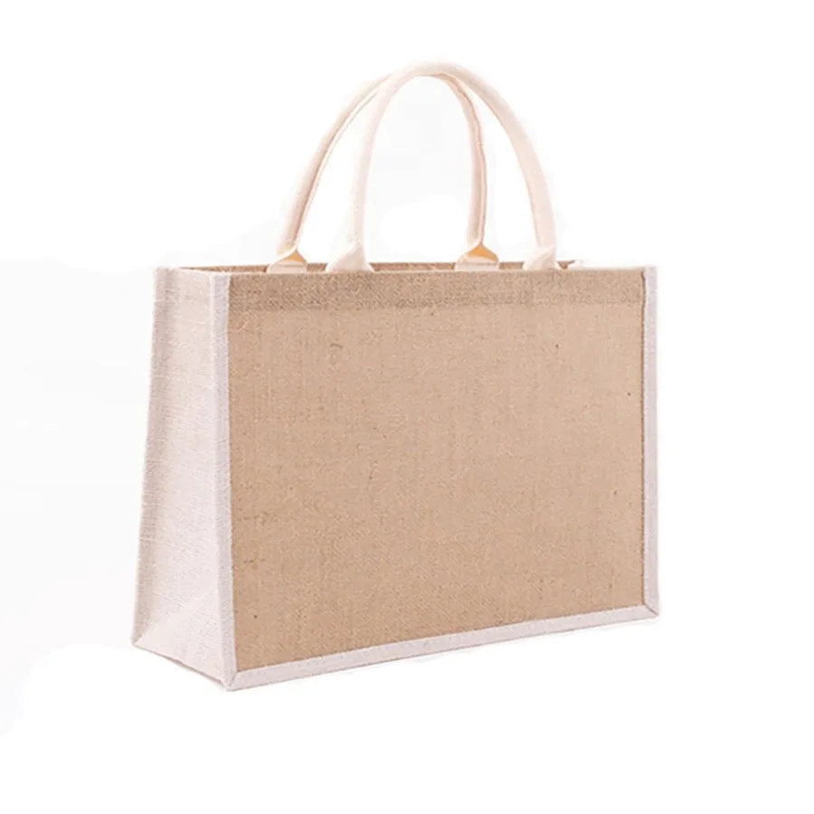 Hot Selling Large Capacity Wholesale Jute Tote Shopping Bags Custom Logo