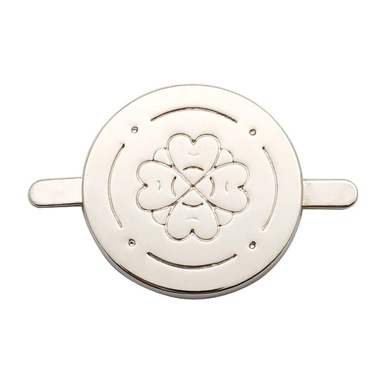 Zinc Alloy Engraved Brand Silver Round Metal Tag Custom Bags Metal logo Plate Label for Handnag Purse