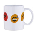 33cl porcelain mug black with emoticon design - faces