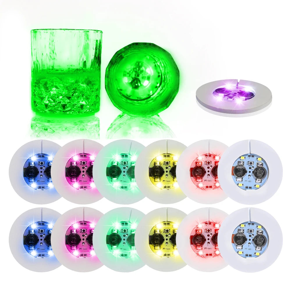 LED Bottle Stickers Drink Lights Bar Cup Holder Thanksgiving Ramadan Graduation Celebrations Car Customizable Logo RGB Colors