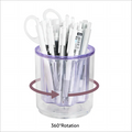 Hot Item Multifunctional Plastic PS Round 360 Degree Rotary Pen Holder Office Storage Case Brush Pencil Case Pen Stand