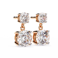 VOAINO IGI Certified Lab Grown Diamond Filled Round Brilliant Cut Stud Earrings 14K Gold Plated Luxury