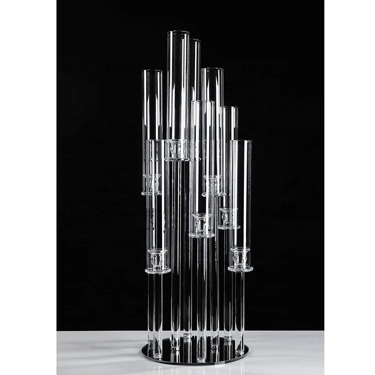 New 90cm Tall Centerpiece Glass Tubes 8 Arms Crystal Candle Holder Candleholder Candlestick Candle Sticks Candelabra Weddings