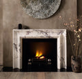 Hand-Carved Indoor European French Design Style Marble Fireplace Mantel Freestanding Stone Fireplace Surround  for Home Decor