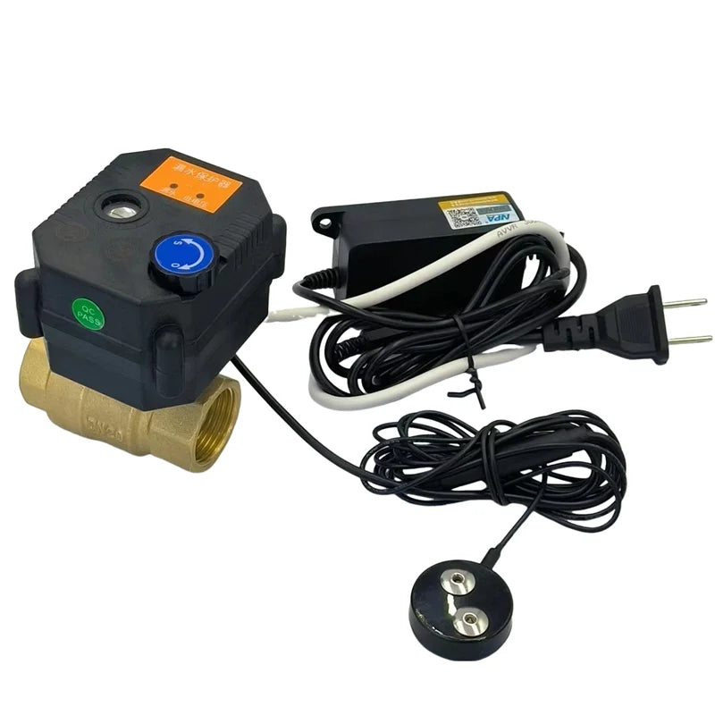 Manufacturer Price Smart Home Portable Water Leak Detector Sensor Alarm Device with Electric Ball Valve Auto Shut off Leakage