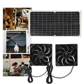 Dual Solar Powered Fan with 1 Monocrystalline Silicon Solar Panel for Chicken Coops Greenhouses Sheds or Pet Houses Weatherproof MegaBDM