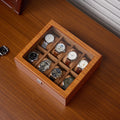 Tancy High End 8 Slot Brown MDF Watch Box with Leather Lining Water Resistant & Shock Resistant Model M115-8 for Store