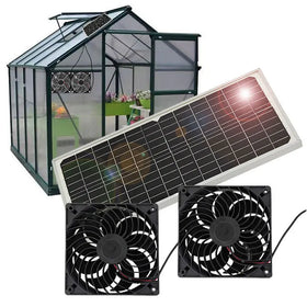 Dual Weatherproof Foldable Solar Powered Fan 1 Monocrystalline Silicon Panel for Chicken Coops Houses Sheds Pet Houses