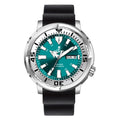 Custom Logo Stainless Blue Automatic Watch for Men Multi-Function OEM Mechanical Full Seethrough Ceramic Rubber Band