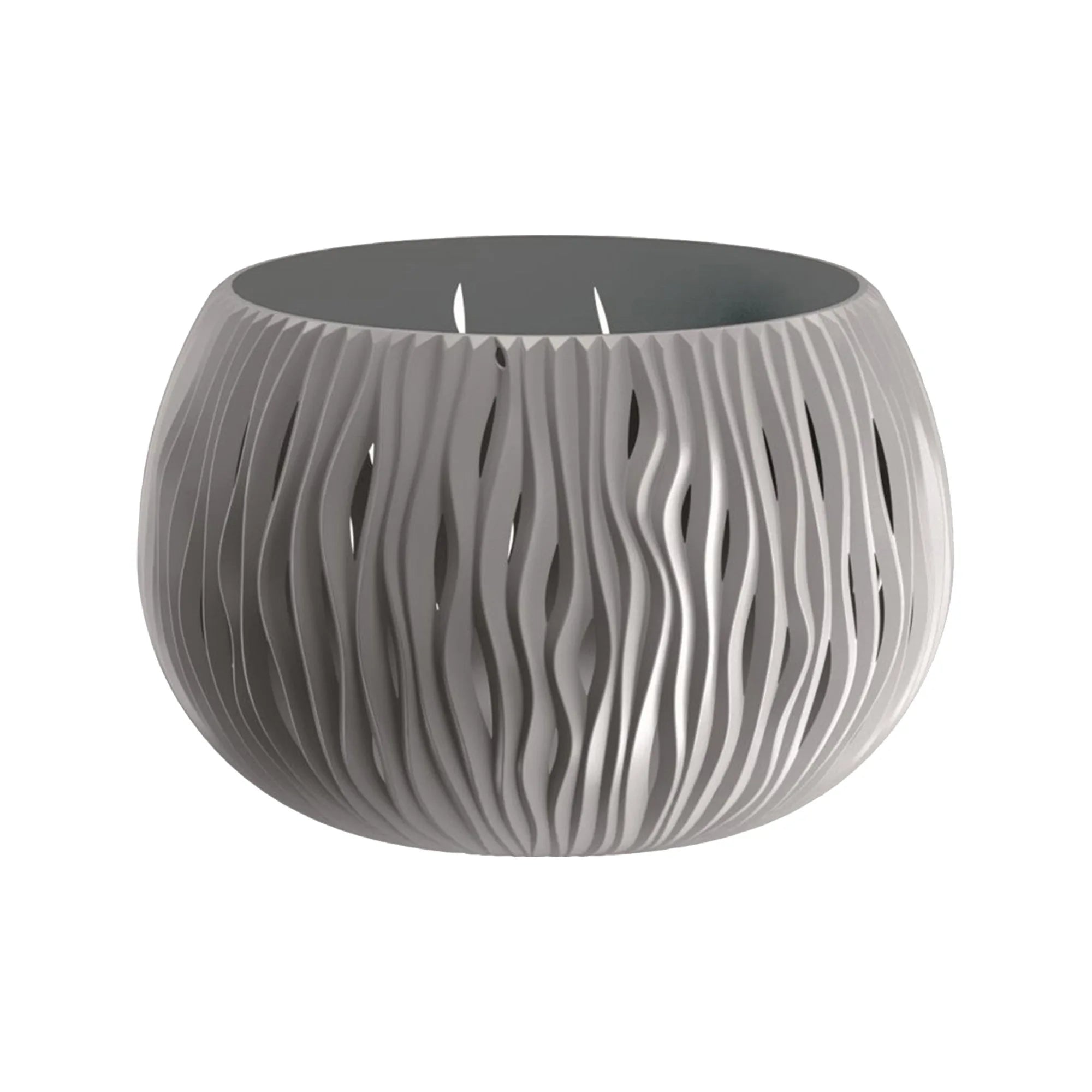 Prosperplast BOWL SANDY plastic bowl WITH reservoir in Stone Grey 13.6 (height) x 18 (width) x 18 (depth) cm