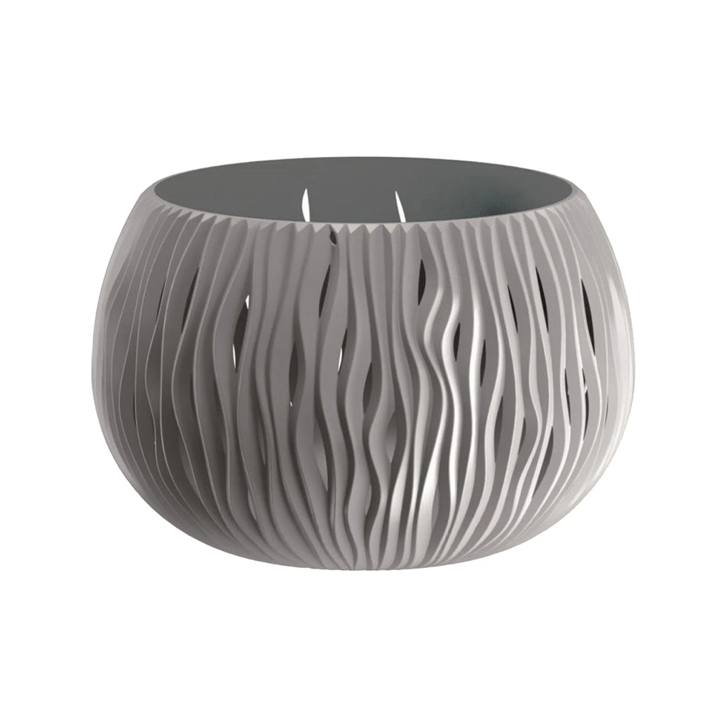 Prosperplast BOWL SANDY plastic bowl WITH reservoir in Stone Grey 13.6 (height) x 18 (width) x 18 (depth) cm