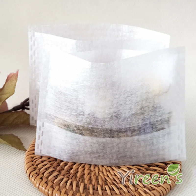 China Eco-Friendly PLA Corn Fiber Pouch Biodegraded Fold Coffee Tea Filter Bags White 10g Capacity for Tea Lover