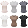 OEM Customized Logo Design New Style Basic Slim Fit Thin Sports Top Hot Girl Grey Short-sleeved T-shirt