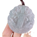 Myanmar Natural a Type Jadeite Jade Pendant Ice-Like Thousand-Hand Kwan-Yin Emerald Pendant 29.52