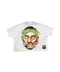 OEM Custom Oversized 2 Panel Boxy Cropped Long T-shirts 200g Heavyweight Worsted Combed Cotton Hip Hop Pattern Men's
