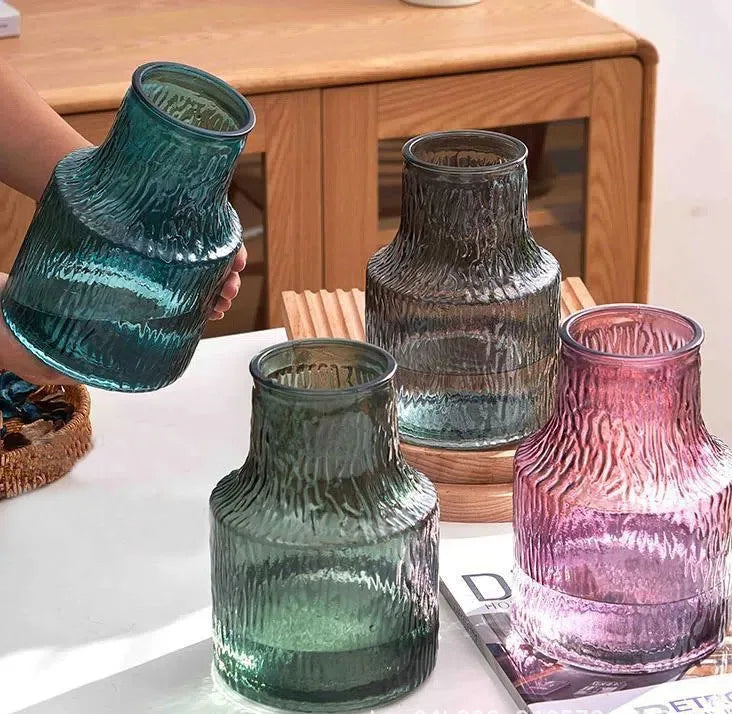 Wholesale Large Modern Colored Glass Flower Vase Hydroponic Tabletop
