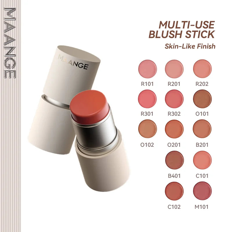 MAANGE Wholesale 13 Color Creamy Blush Stick Multi-Use & Buildable Natural Blush Stick Face Makeup Blush MegaBDM