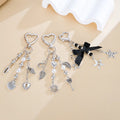 Handmade Bowknot Heart Keychain for Women Sweet Charm Pearl Bow Tie Rhinestone Key Chains Ornament Bags Pendant Gifts Kering