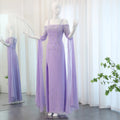 Jancember SZ448 Elegant Lilac Sequins Beaded Spaghetti Strap Slim Mermaid Evening Dresses