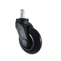 3 Inch Smooth Rolling Black PU Wheel Chair Casters 7/16" X 7/8" Modern Universal Fit for Hospitals Living Rooms Warehouse