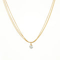 Latest 18K Gold Plated Stainless Steel Jewelry Multi-layered Hammered Chain Claw Zircon Pendant for Woman Gifts Necklace P243505