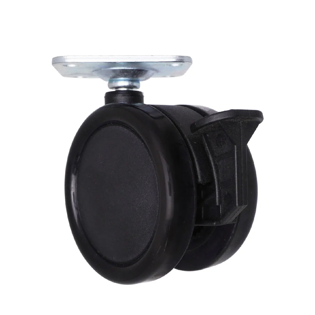 Modern 3 Inch Twin Caster PU Wheel Light Duty for Bedroom Central Locking Top Swivel Plate for School Living Room Hotel Workshop