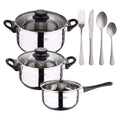 Toledo 5pc Cookware Set Suitable for Induction Hobs + NOIA San Ignacio 16-Piece Stainless Steel Cutlery Set