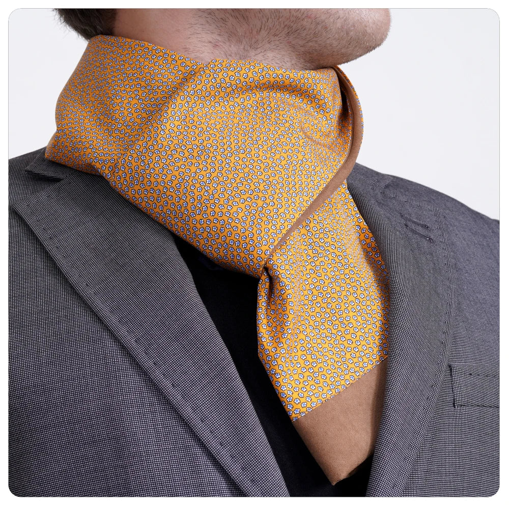 Exve Exclusive AE3495 Mustard Yellow Wool Double-Sided Scarf with Blue and White Daisy Print Traditional Shawl From Turkey