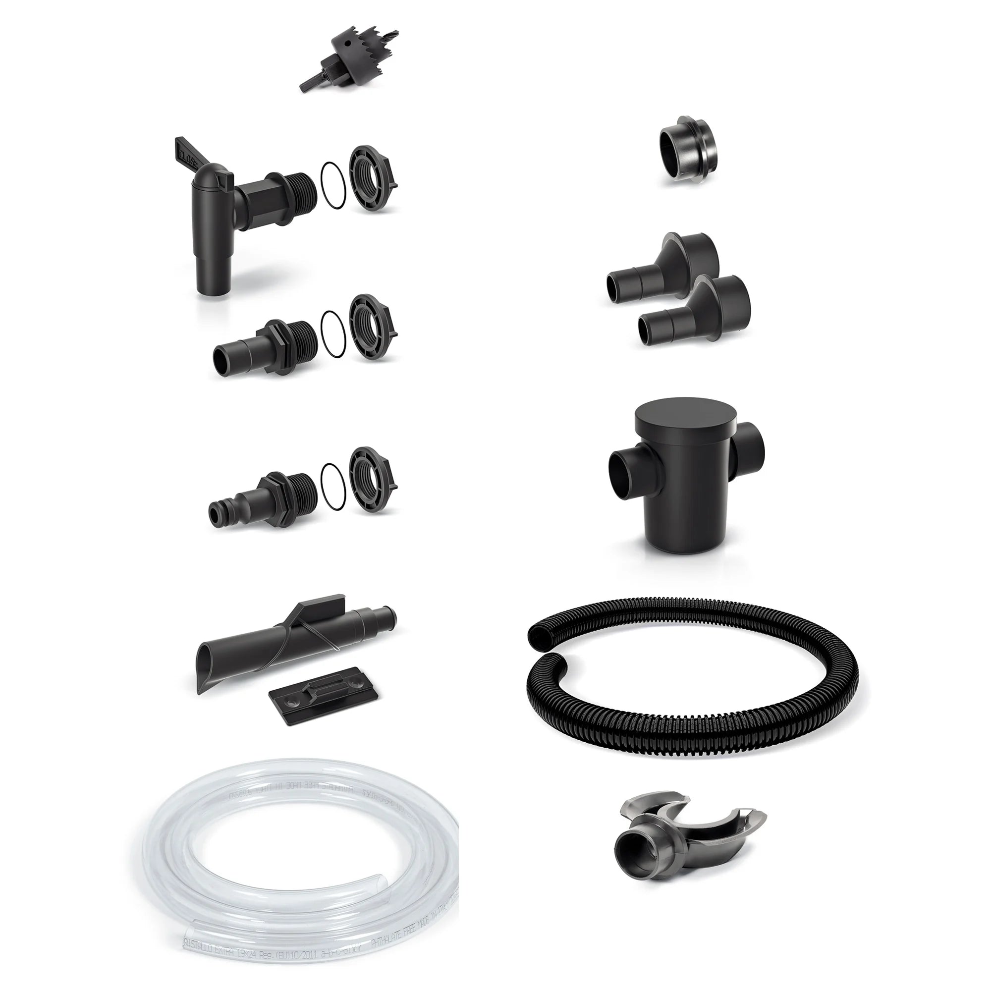 Accessory set for rainwater tanks/barrels (5 pieces) ICANSET 7 dimensions (mm) 300x55x370