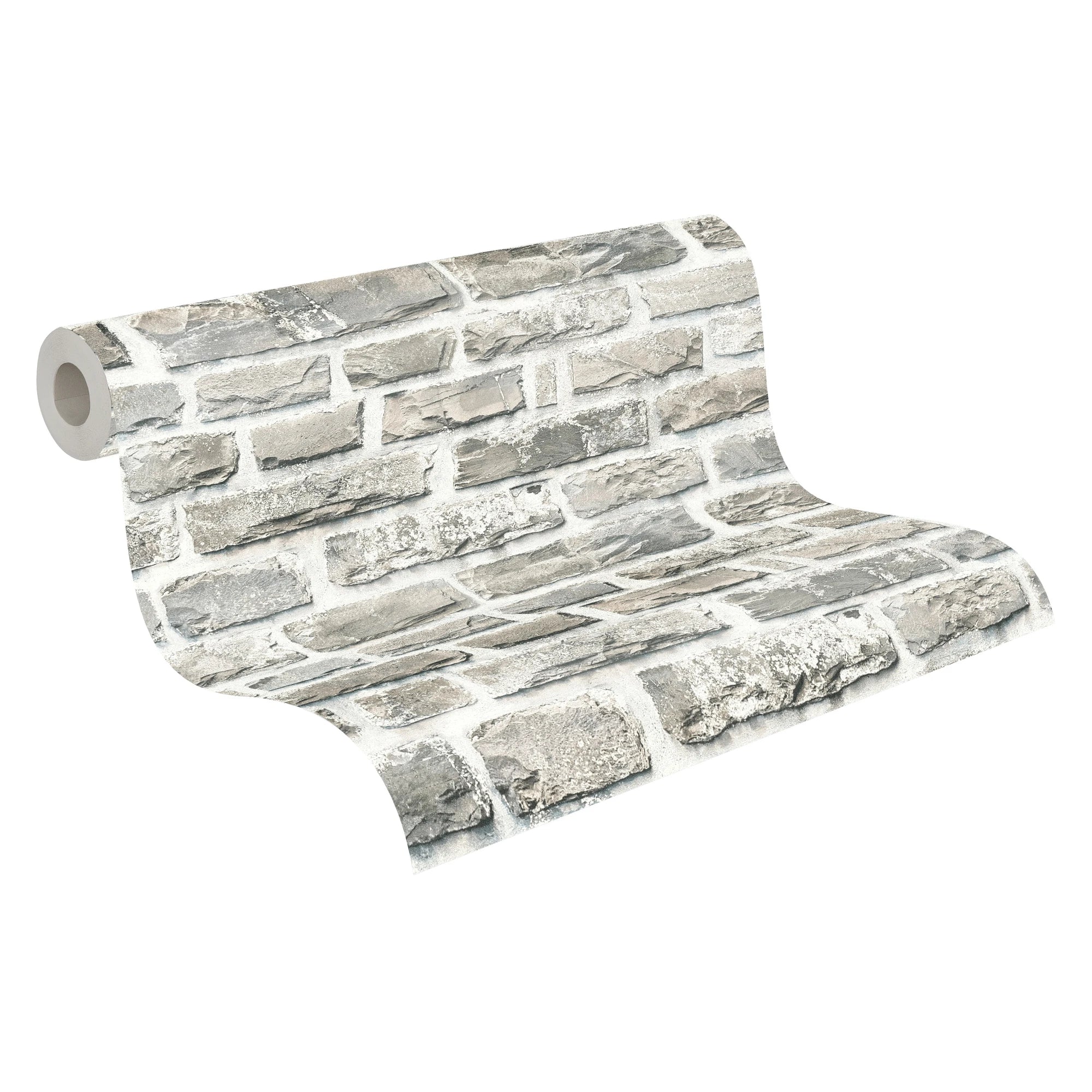 Made in Germany - Wallpaper rolls Stone Beige Grey - Non Woven Vinyl - Modern Wallpaper Stone Look for Walls - 1005 x 053 m