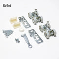 RHETECH 4 Wheel Entry Hidden Track Double Zinc Plate Sliding Pocket Barn Door Hardware Kit for Bathroom  Bedroom Interior Frame