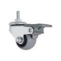 1.5 Inch M6 Threaded Stem Locking Furniture Casters Smooth TPR Wheel Light Duty Kitchen Dining Outdoor Warehouse Hospitals