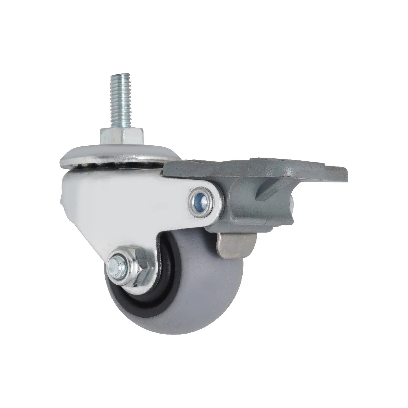 1.5 Inch M6 Threaded Stem Locking Furniture Casters Smooth TPR Wheel Light Duty Kitchen Dining Outdoor Warehouse Hospitals