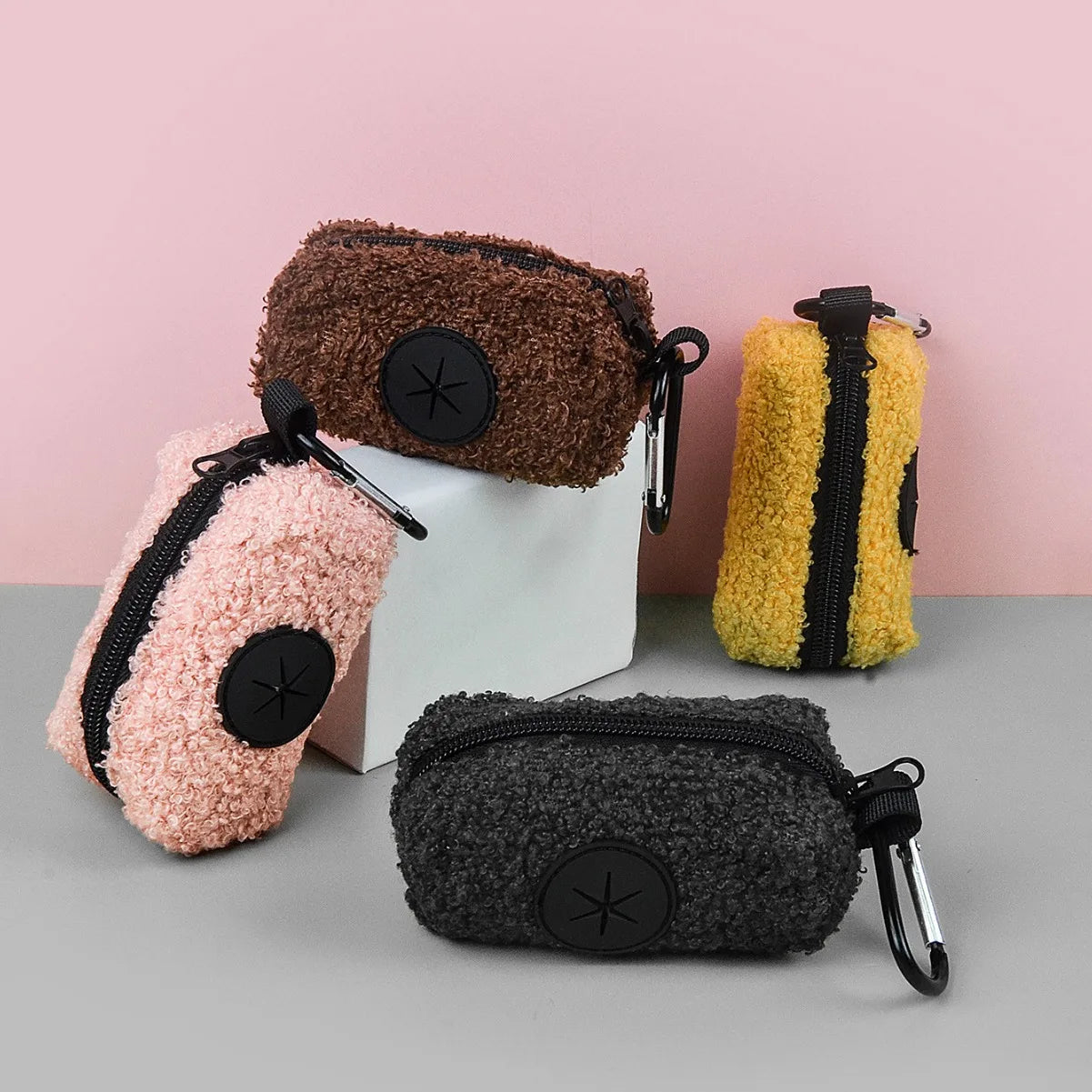 Lazy Pet Dog & Cat Poop Bag Holder & Dispenser Durable Nylon Cut Outdoor Fashion Portable Morandi Color Unscented