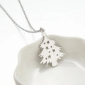 Dina Stock Wholesale 18k Gold Plated Stainless Steel Unisex Christmas Tree Stars Choker Pendant Necklaces Christmas Holiday Gift