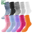 ALLCH Low MOQ Good Quality Women's Fashion Colorful Custom Design Slouch Socks Soft Extra Long Scrunch Knee High Sock