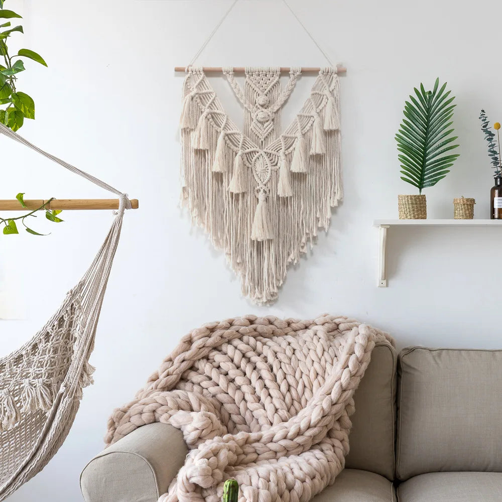Large Macrame Tapestry Boho Wall Hanging Dreamcatcher for Bedroom Home Decoration Nursery Wall Art