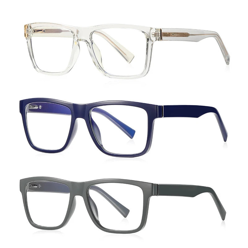 Classic Anti-blue Light Glasses Frame Unisex with Myopia Reading Glasses TR90 square Frame Flat Glasses Solid Eyeglasses Frames