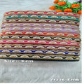 custom made scalloping patterned heavy sequins work machine embroidered laces in eleven colours for garments in 3 cms width.