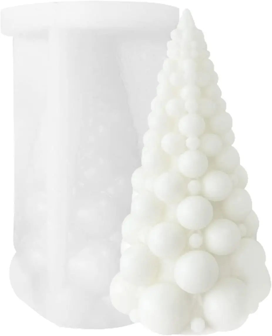 Customized Large Bubble Christmas Tree Shape Candle Mold for Candle Making Succulent Plaster Polymer Clay Decoration
