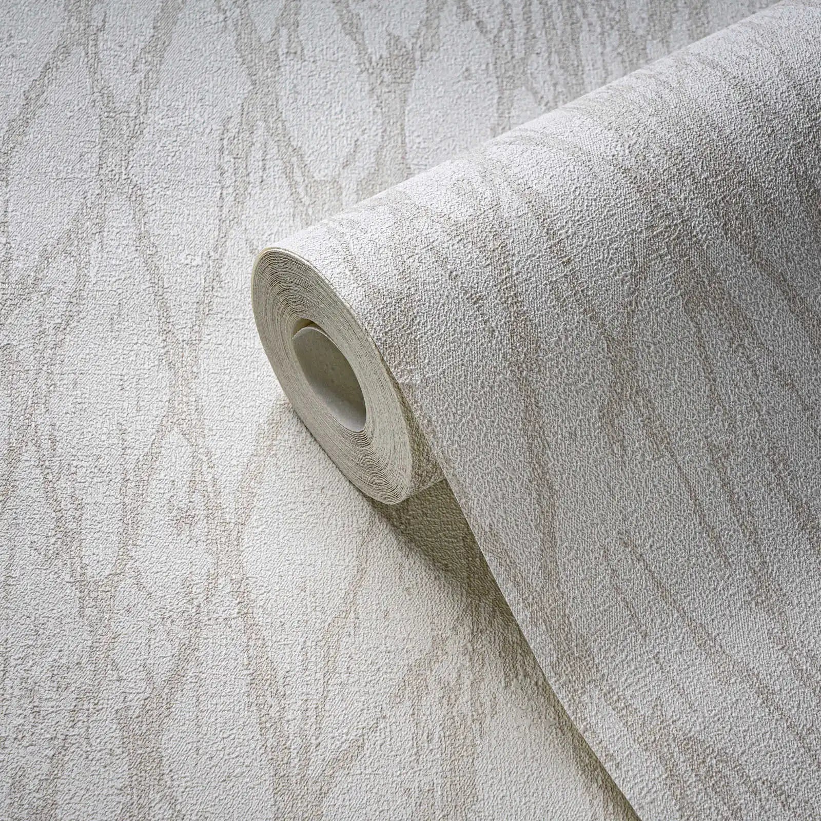 Made Germany Stone Look White Beige Cream Silver Non Woven Vinyl Wallpaper Metallic 1005 X 053 m Living Room Hotel School