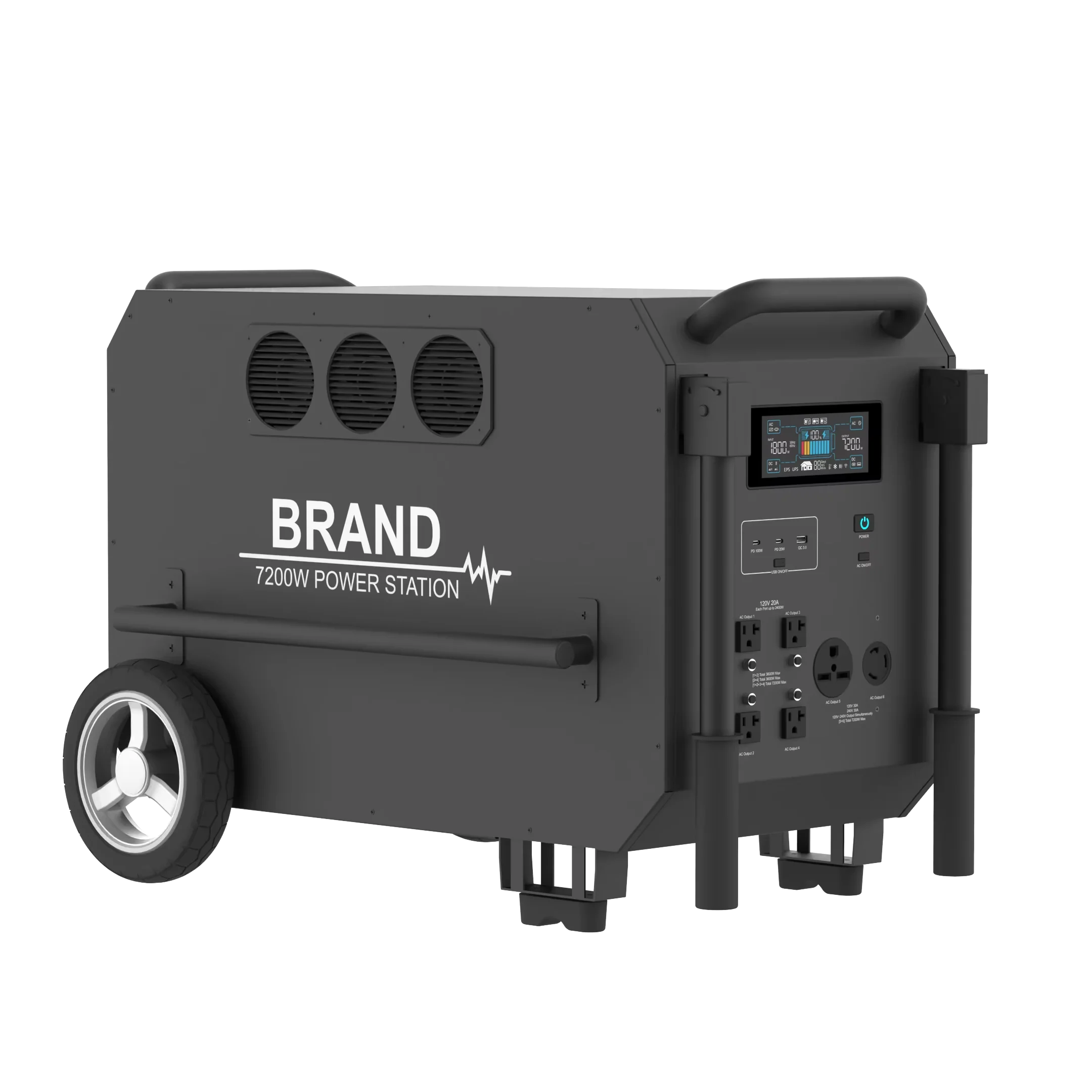 Continuous Output Power 7200W with Huge Capacity 9792Wh LiFePO4 Battery Solar Generator Portable Power Station