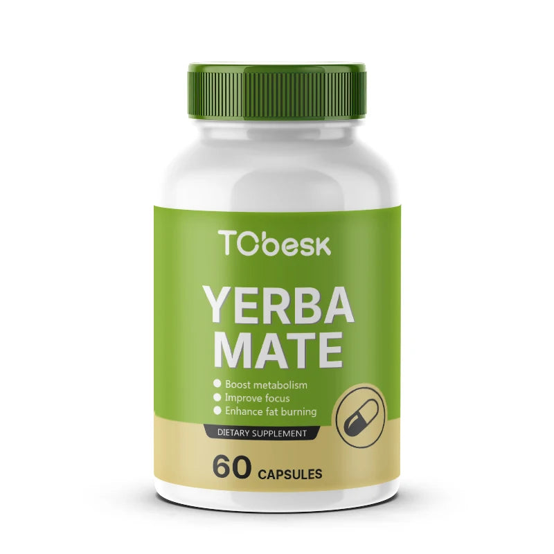 Good Quality Improve Focus Provide Natural Energy Vegan Capsules Supplements TCbesk Yerba Mate Capsules