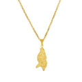 Latest 18K Gold Plated Stainless Steel Jewelry Irregular Country Map Pendent Necklace Waterproof for Women Necklace P253546